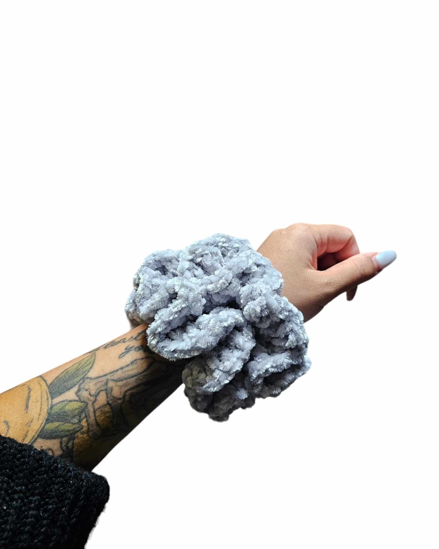 Misty Grey Velvet Scrunchie
