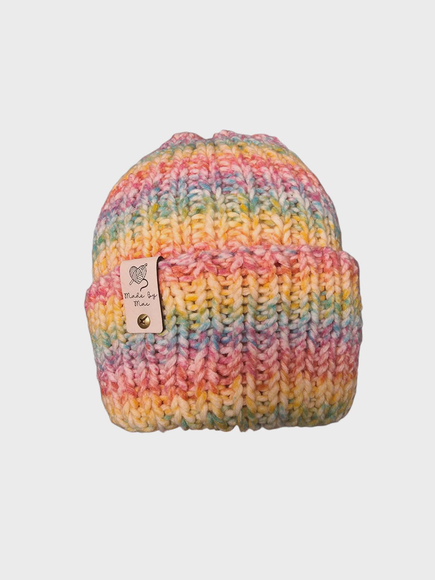 Rainbow Stripes Chunky Beanie