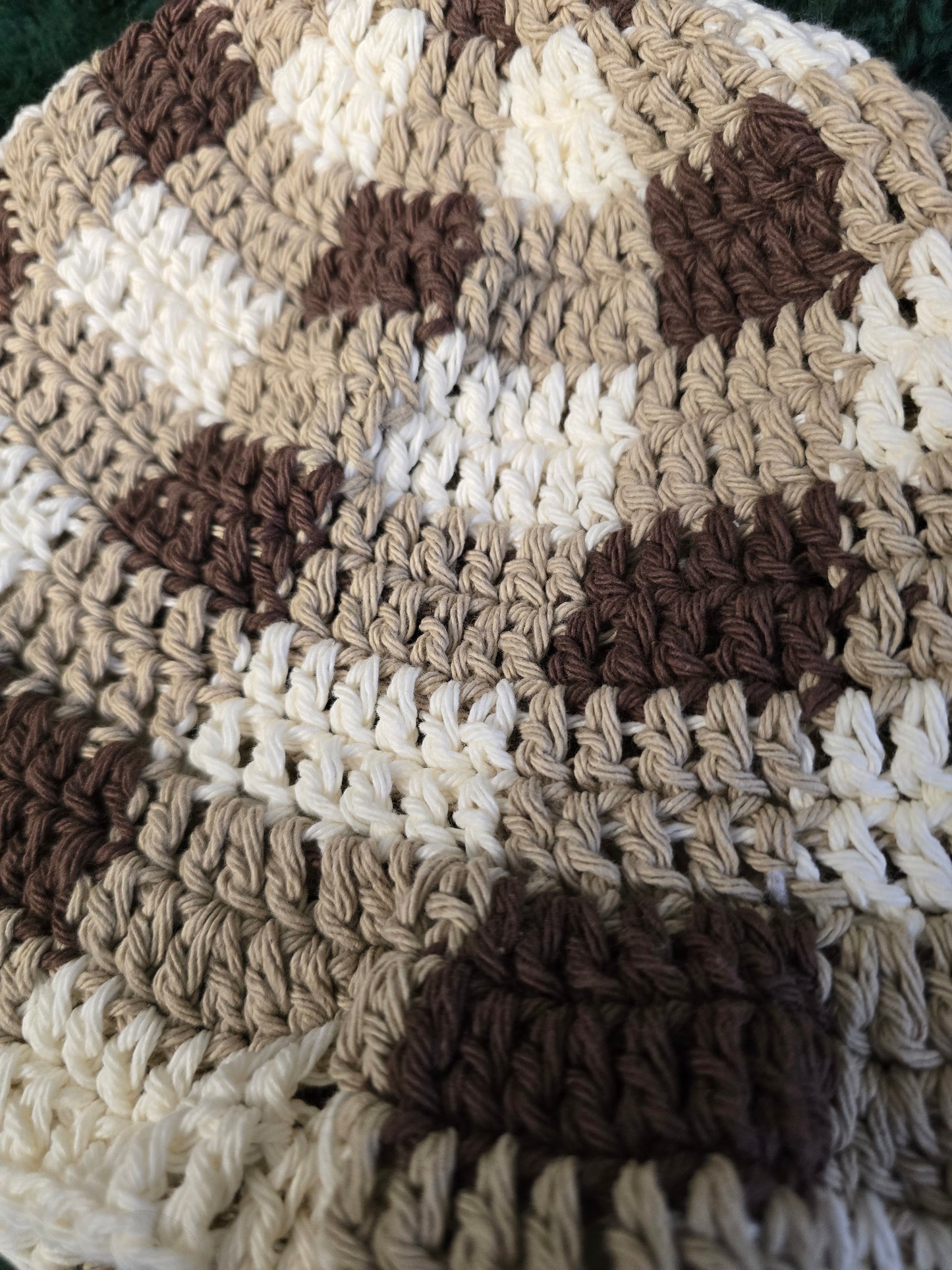 Coffee Gingham Bucket Hat