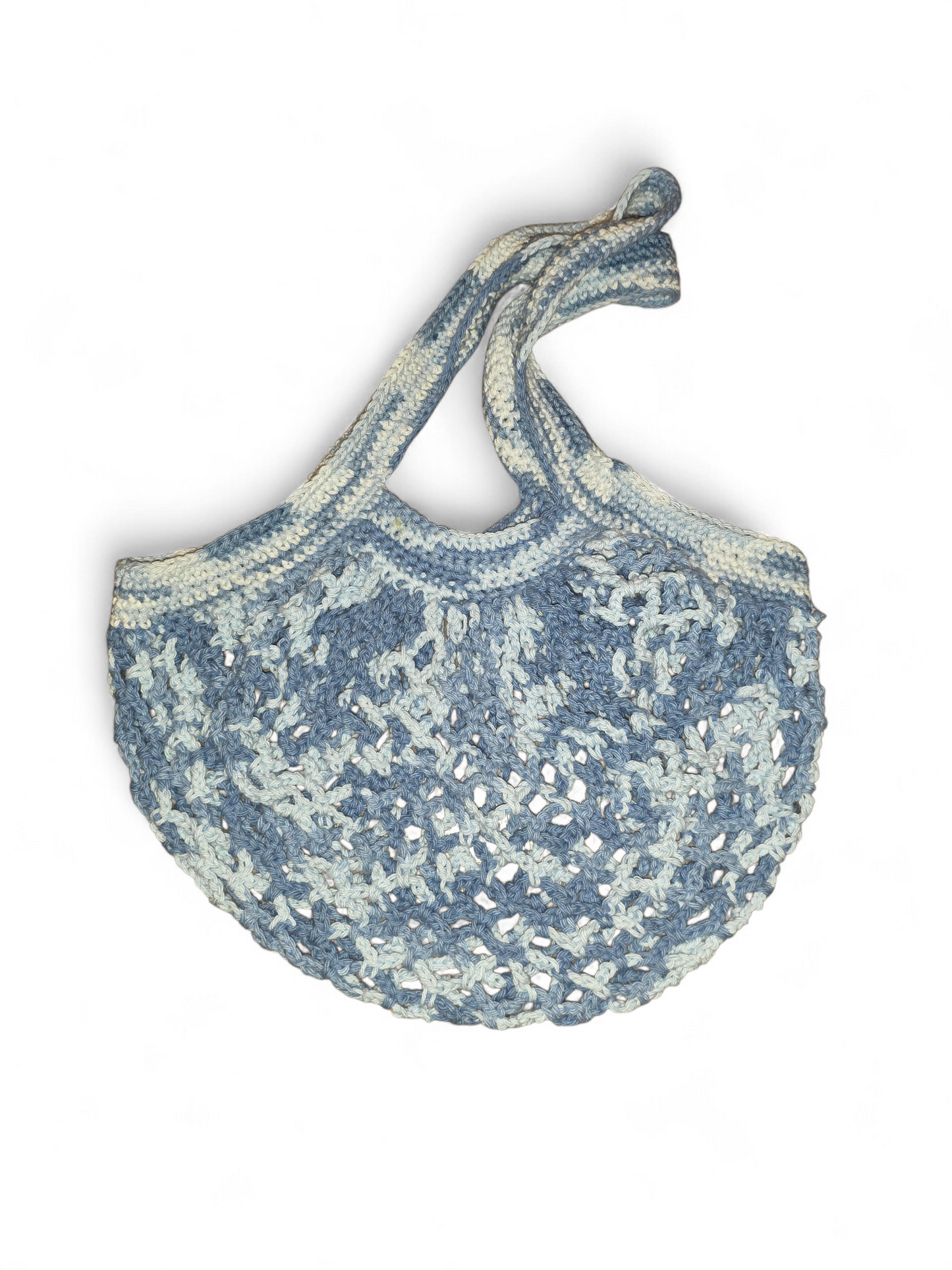 Washed Denim Mesh Market Bag