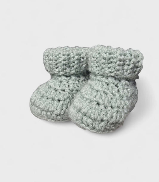 Sage Green Baby Booties (3-6m)
