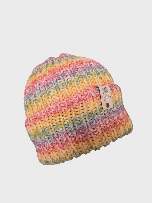 Rainbow Stripes Chunky Beanie