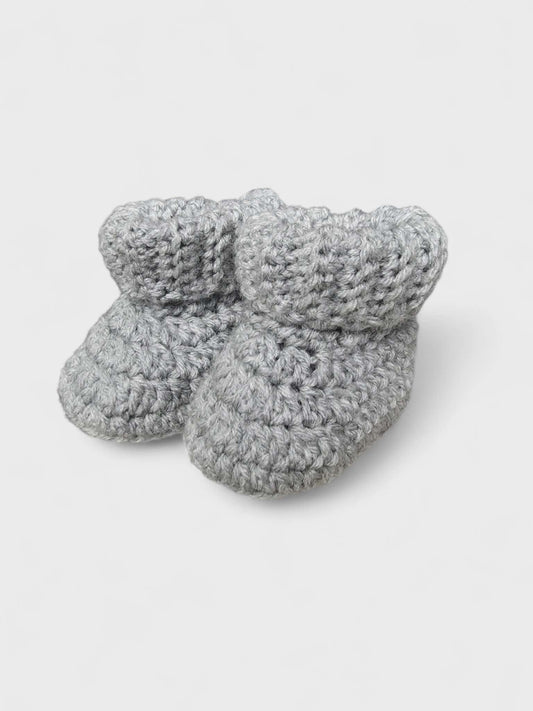 Grey Baby Booties (3-6m)