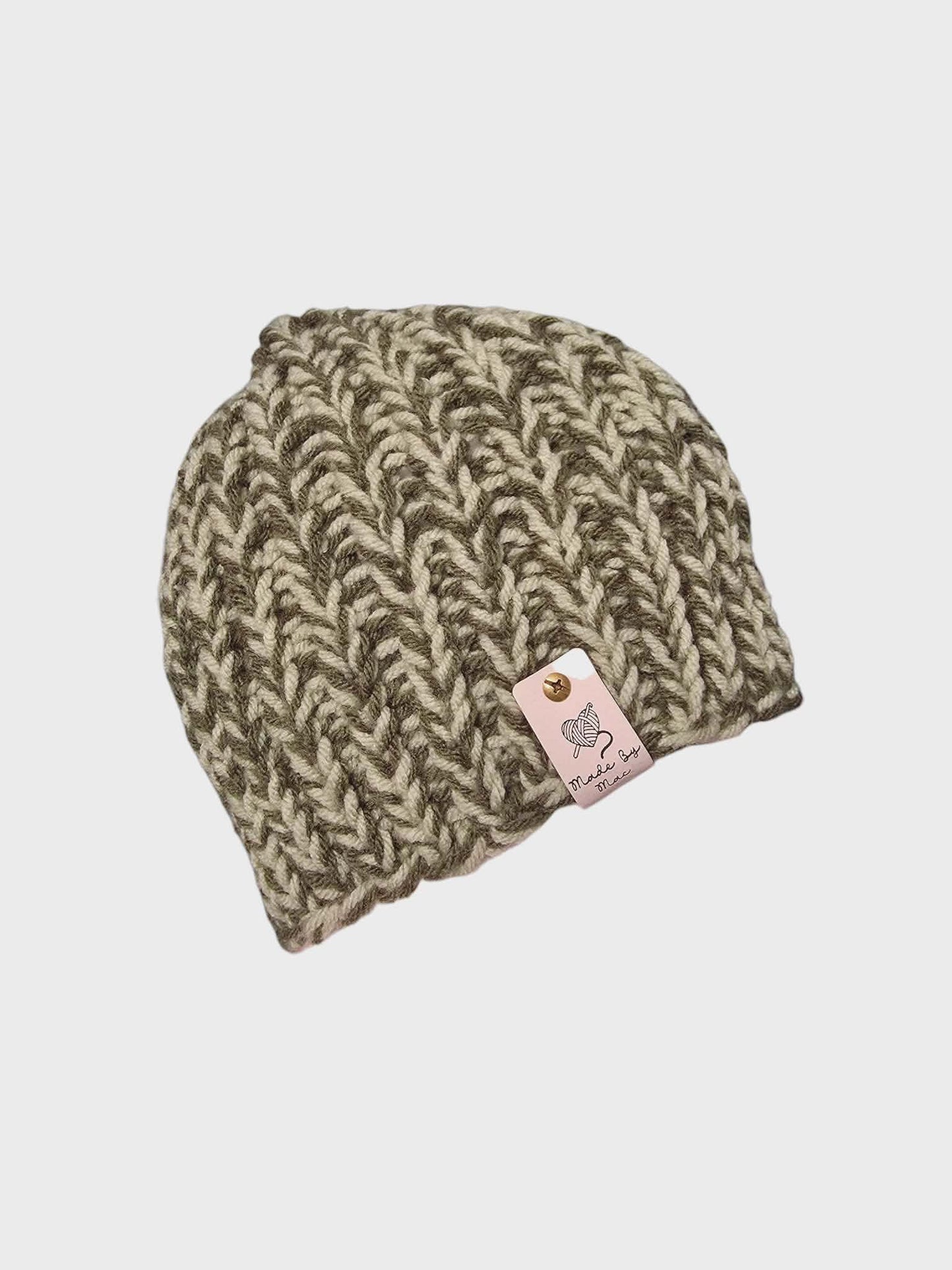 Twisted Green Brimless Chunky Beanie