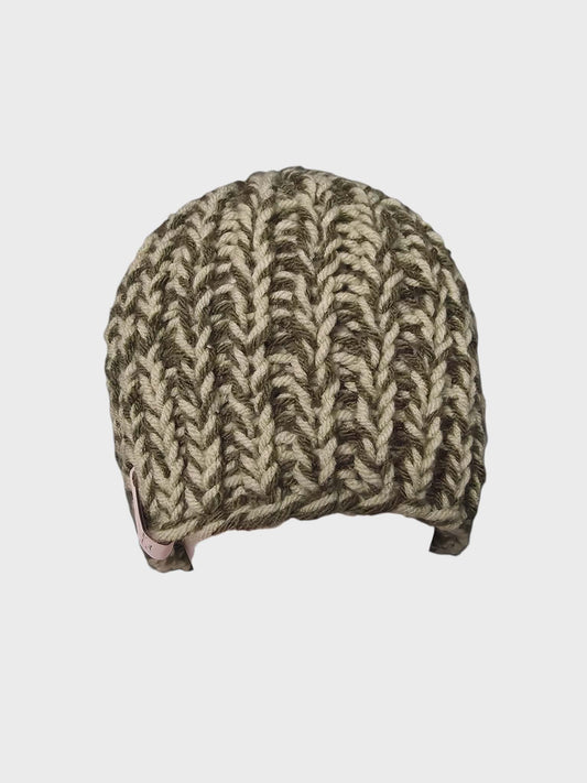Twisted Green Brimless Chunky Beanie