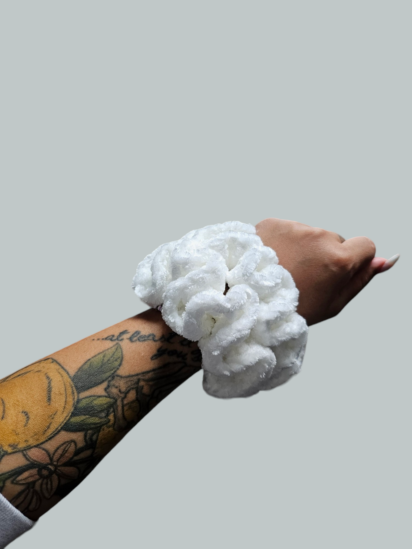 White Velvet Scrunchie