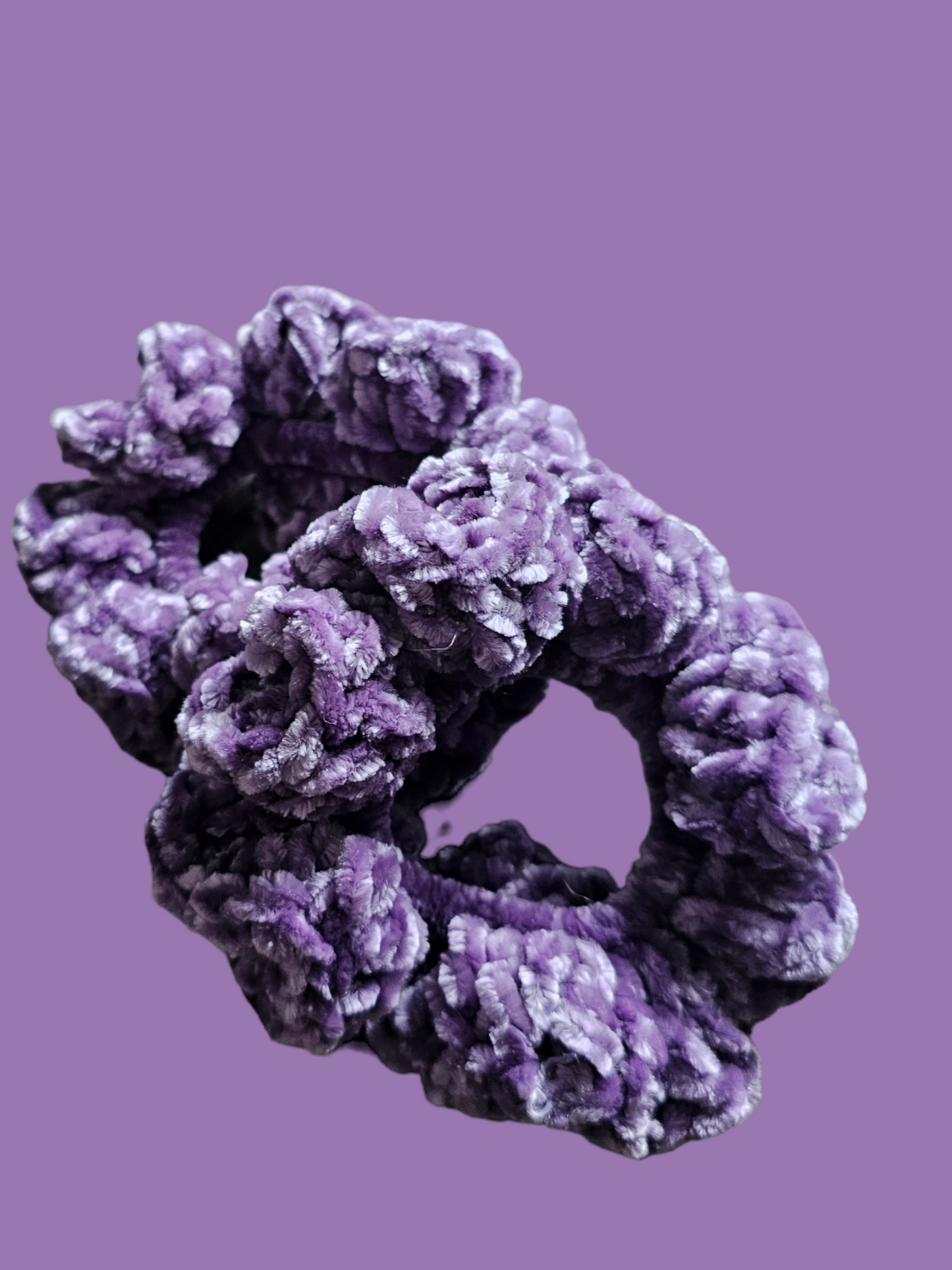 Grey Orchid Velvet Scrunchie