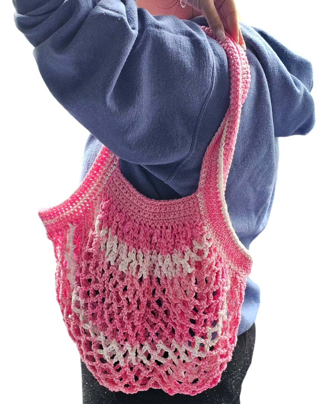 Pink Stripe Market Bag
