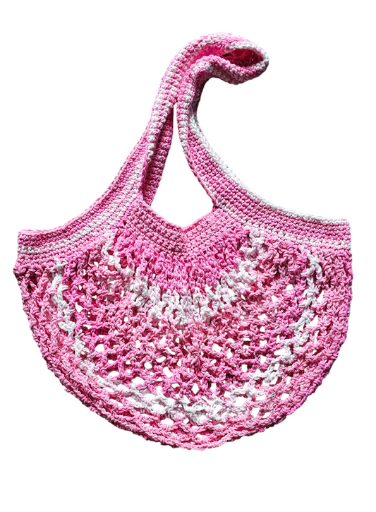Pink Stripe Market Bag