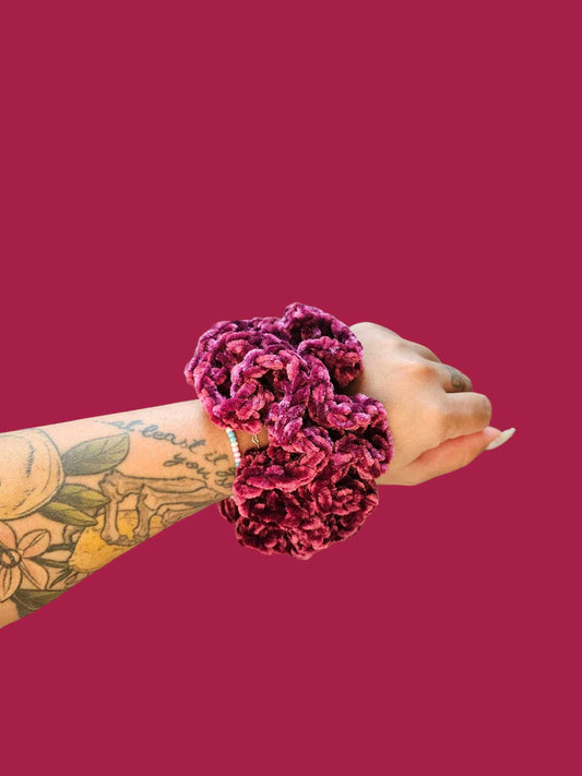 Burgundy Plum Velvet Scrunchie