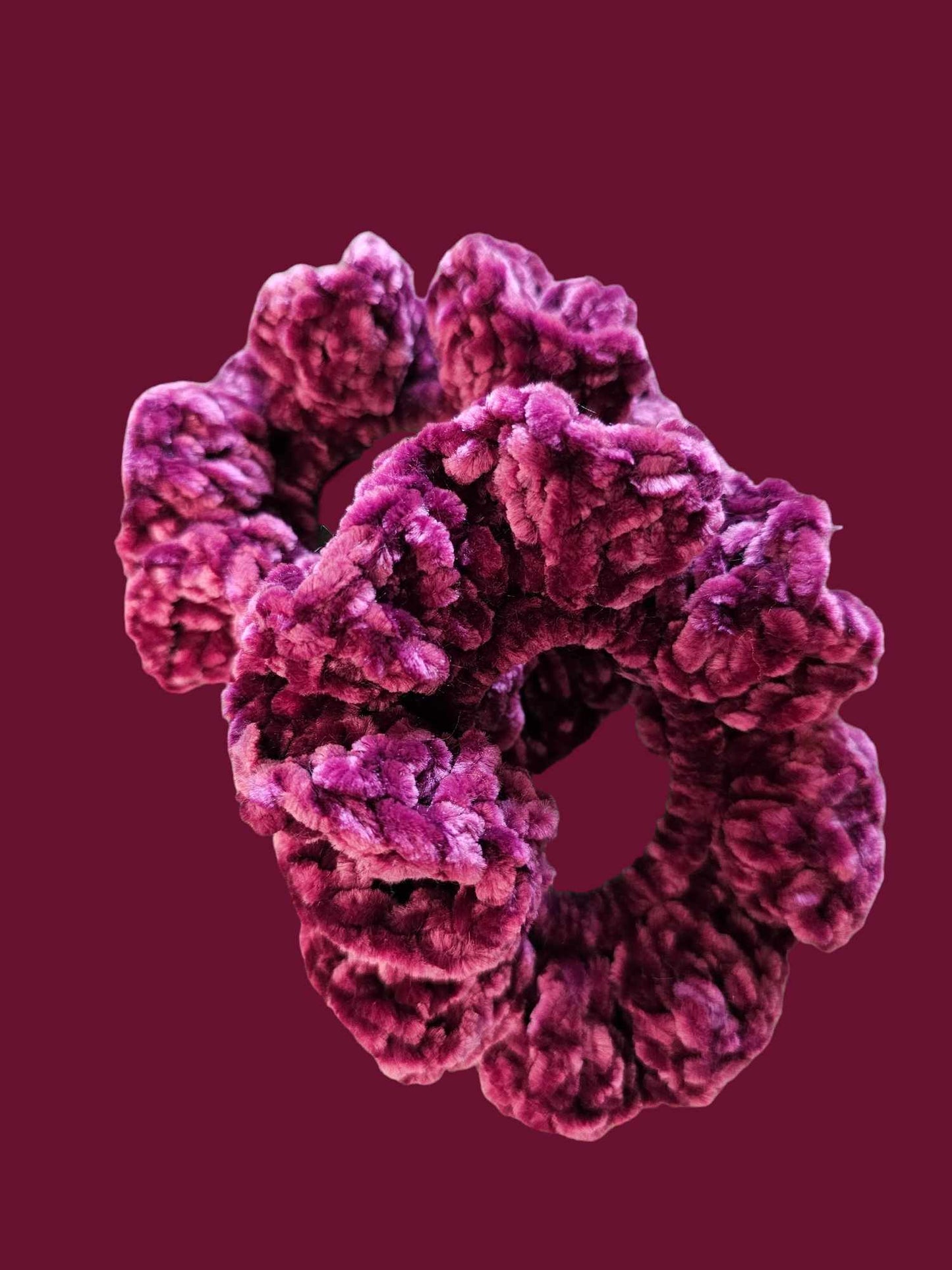 Burgundy Plum Velvet Scrunchie