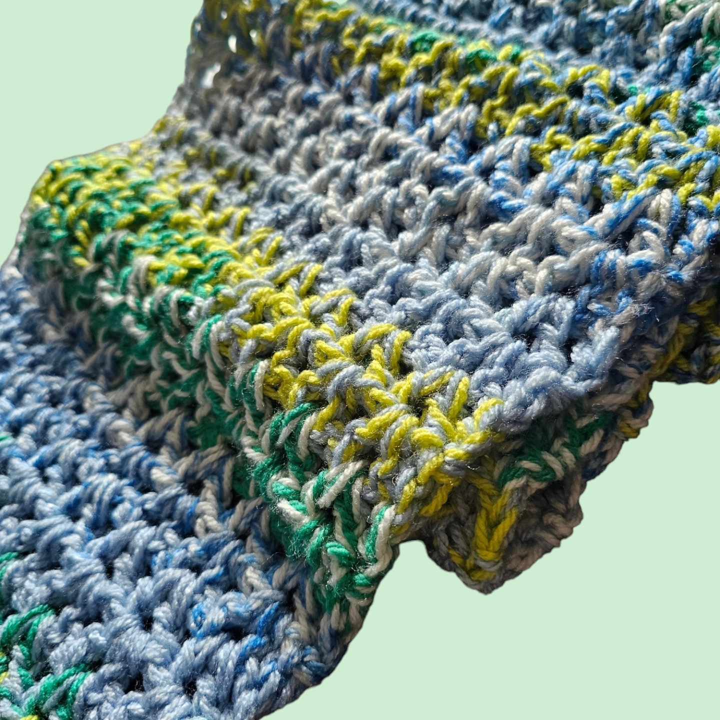 Sour Lime Chunky V Stitch Scarf