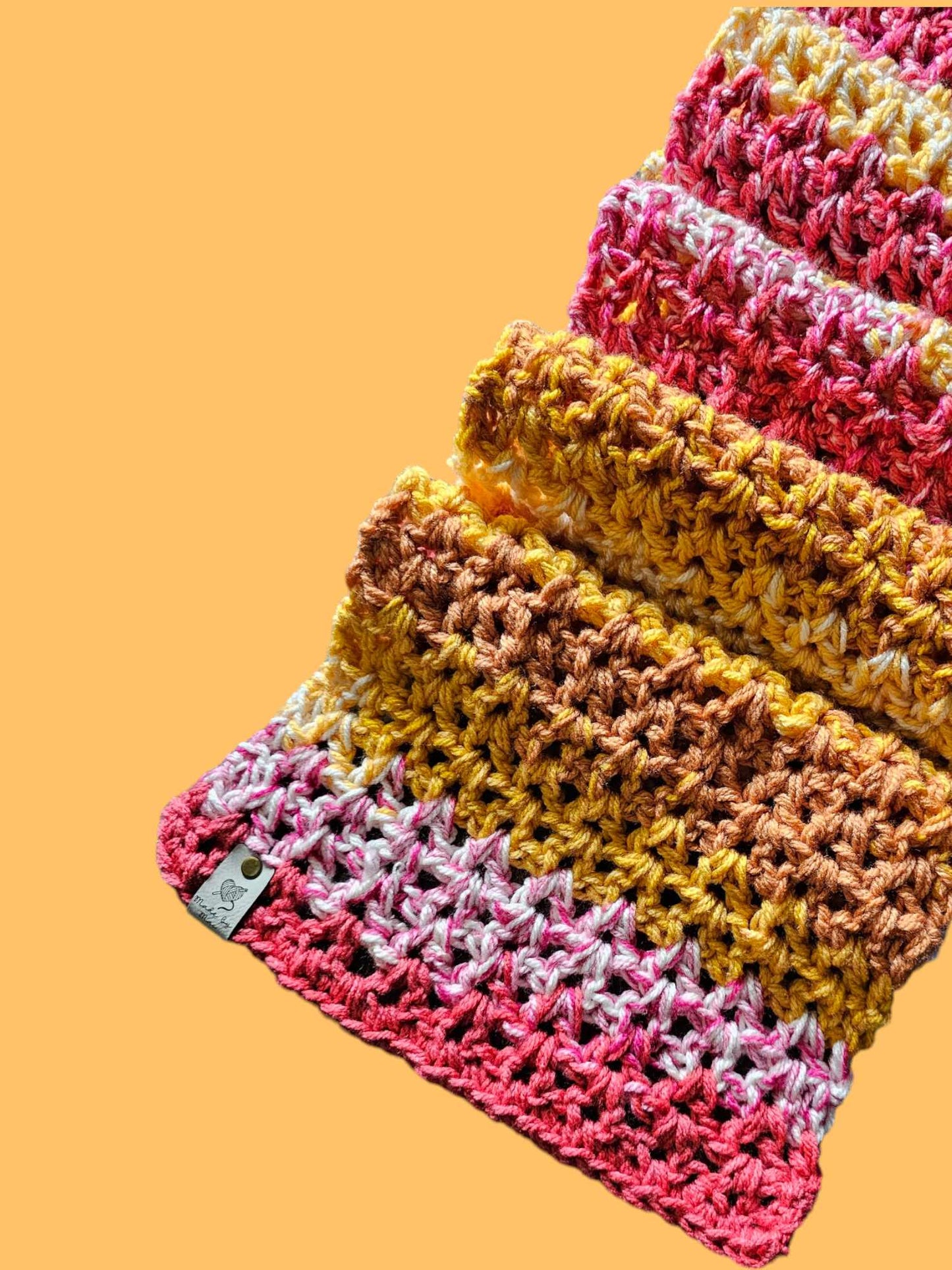 Tangerine Twist Chunky V Stitch Scarf