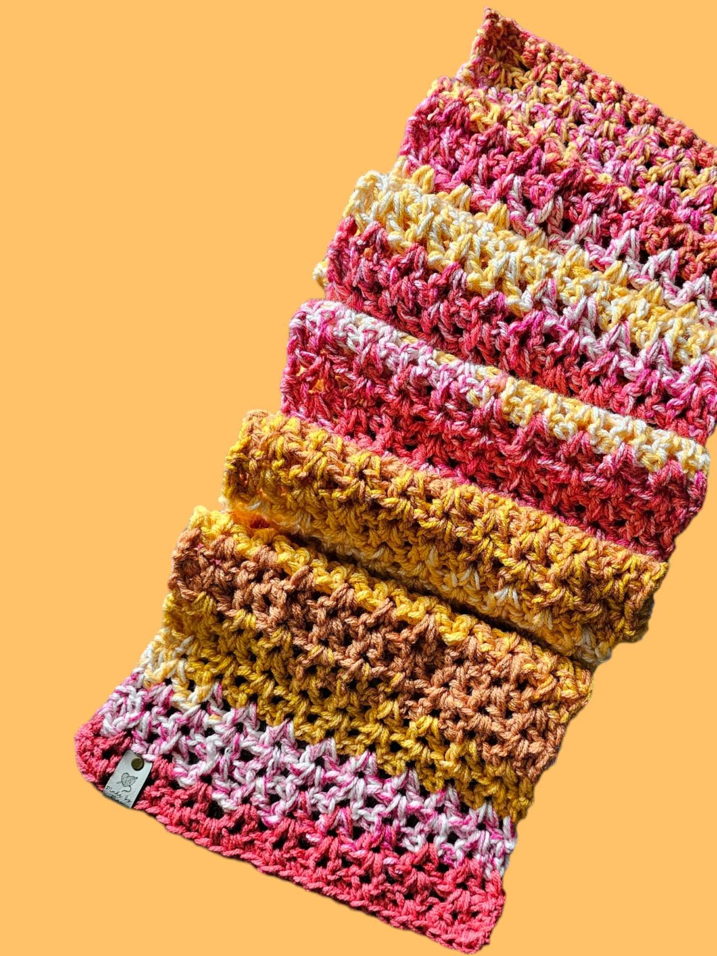 Tangerine Twist Chunky V Stitch Scarf