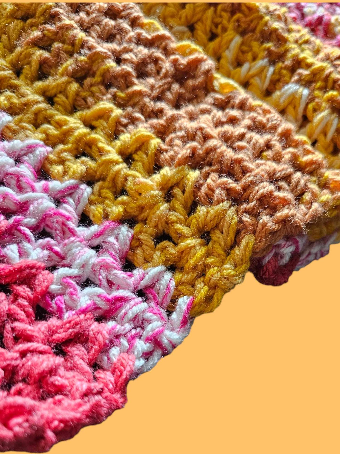 Tangerine Twist Chunky V Stitch Scarf