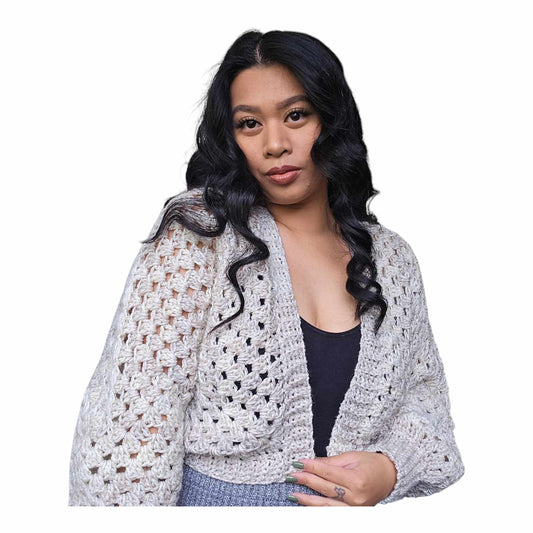 Moonbeam Cropped Hexagon Cardigan (Medium)