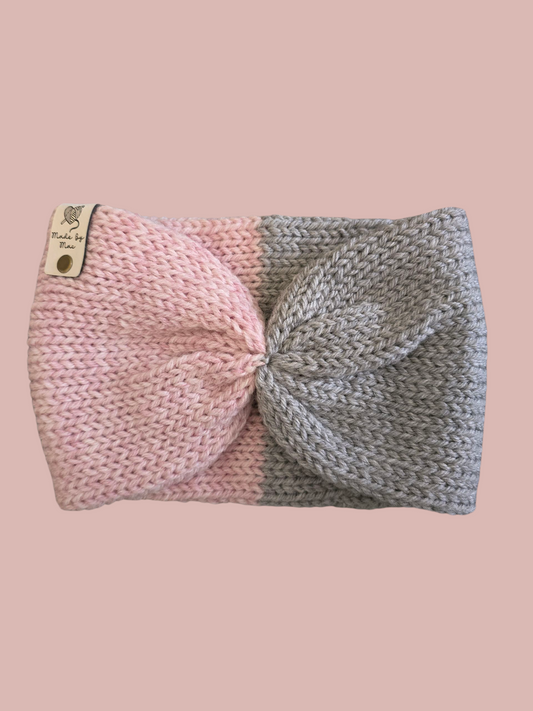 Grey & Pink Earwarmer