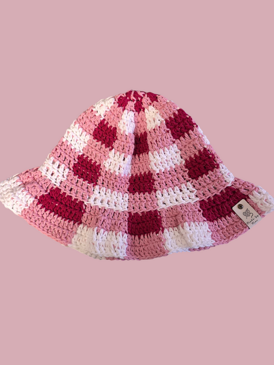Strawberry Gingham Bucket Hat
