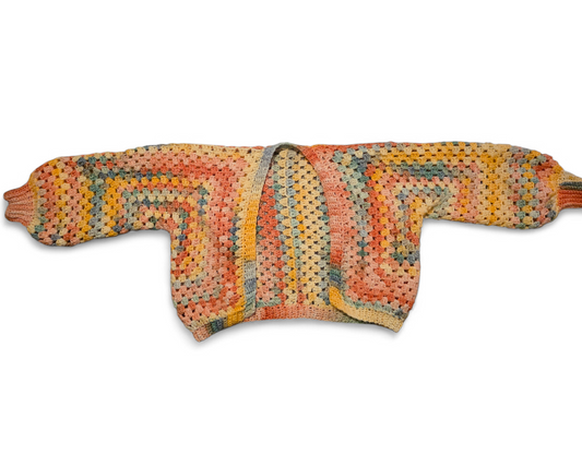 Fruit Punch Cropped Hexagon Cardigan (Small)
