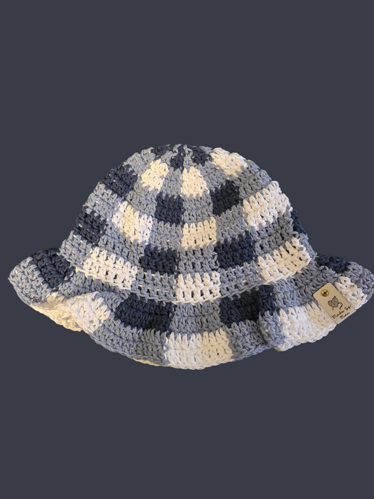 Denim Gingham Bucket Hat